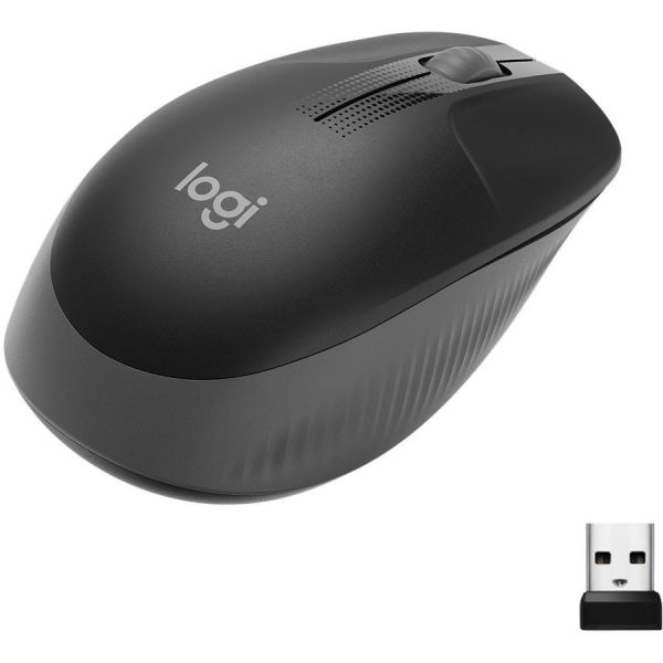 Мышь Logitech M190 оптическая, беспроводная, USB, черный/серый [910-005924]